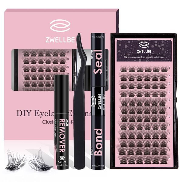 Mascara Kit estensione mascara fai da te ZWELLBE eye black cluster 72 Pezzi Pinzette incollanti e sigillanti rimuovendo il trucco 231117