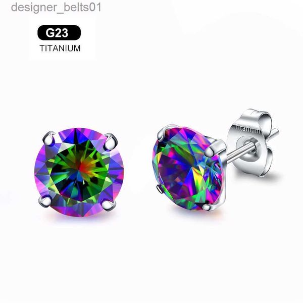 Stud G23 Titânio Hipoalergênico Cubic Zirconia Minúsculo Brincos Níquel Livre para Orelhas Sensíveis Mulheres Adolescentes GirlsL231117