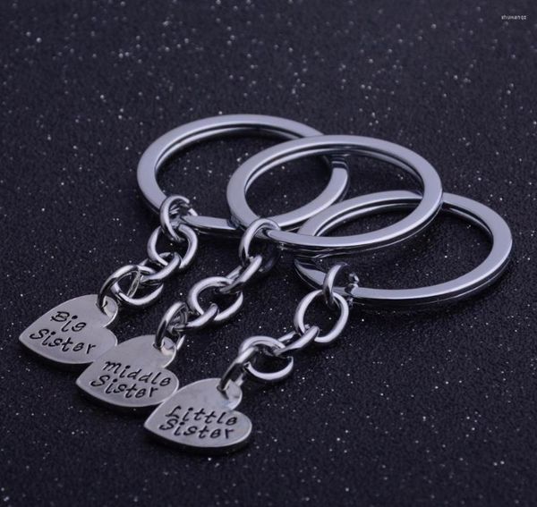 КЛЮЧЕСКИЕ БЕЗИСЬ BESPMOSP 12SET. 3PC/SET Heart Pendant Bulchain Keyring Big/Middle/Mild Saily Family Women Women Charm Keyfob Jewelry Fashion Подарки