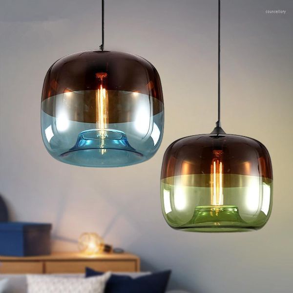 Подвесные лампы Nordic Creative Glass люстра Post Modern Loft Decor Coffee Shop Industrial Lamp Restaurant Bar Bar Hanging Lights