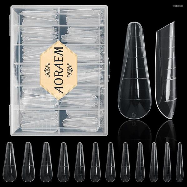 False unghie Aoraem Teste per unghie Aoram Stampo per costruzione rapida 120pcs/scatola Poly Polish Suggerimento Gel UV Forme doppie per estensione artistica manicure