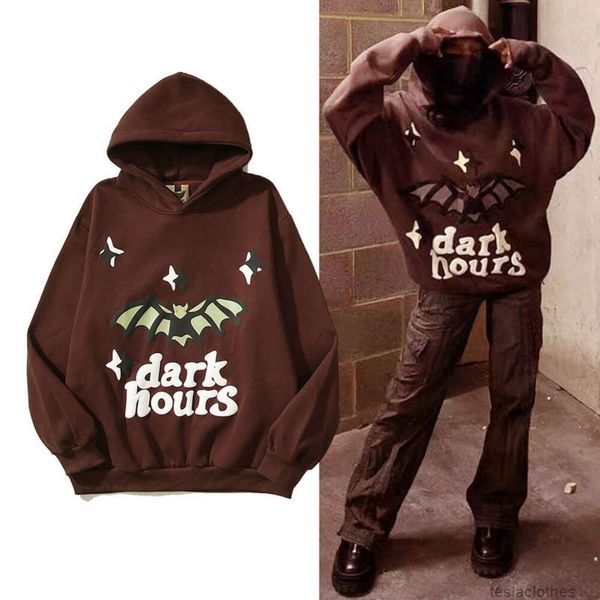 Designer Hoodie Herren Sweatshirts Mode Streetwear American Bat Brown Foam Hoodie Mode Br Herren Herbst High Street Oversize Hoodie