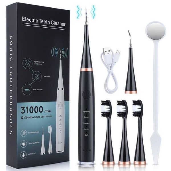 Set spazzolino elettrico sei in uno per la pulizia dei denti elettrica, igienista dentale portatile per la rimozione dei calcoli2960