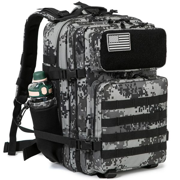 Pacotes de mochila QT QY 50L Mochila Tática Militar Saco do Exército Caça MOLLE Mochila Ginásio Masculino EDC Caminhadas ao Ar Livre Mochila Porta Garrafa de Bruxa 231117