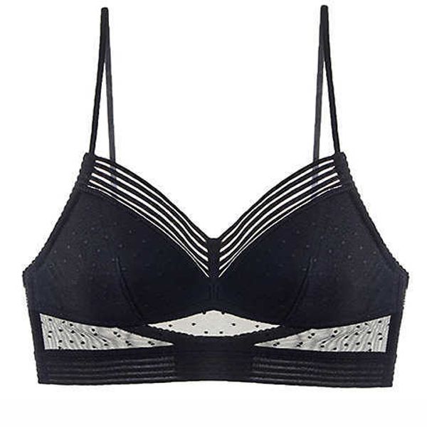 Reggiseni New Sexy Low Back Bralette Ladies U-Backless Reggiseno di pizzo invisibile Polka Dot Mesh Intimo ultra sottile Donna Lingerie Canotta Reggiseni P230417