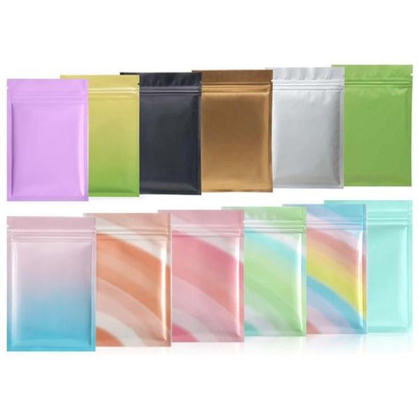 Borsa in Mylar con cerniera risigillabile multi colore all'ingrosso Conservazione degli alimenti Borse in foglio di alluminio Sacchetti di imballaggio in plastica Scmbd