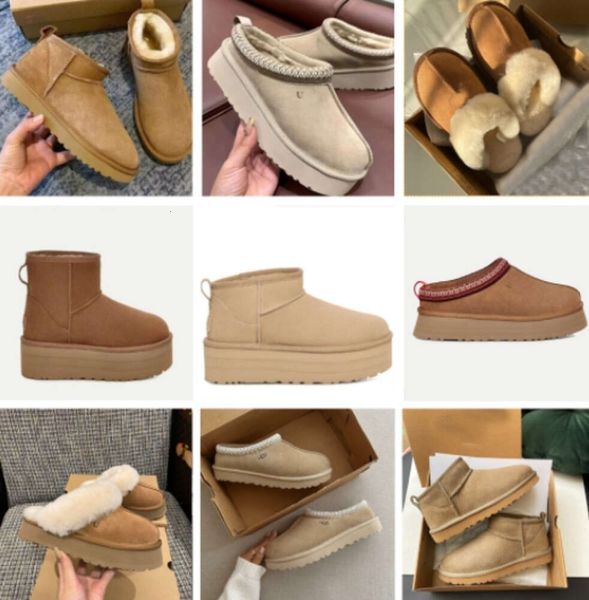 Designer australiani stivali da neve da donna in lana Tasman martin pantofole glie combinano pelle di pecora e pelle di peluche ispessita dopamina pioggia impermeabile da donna tazz uggder