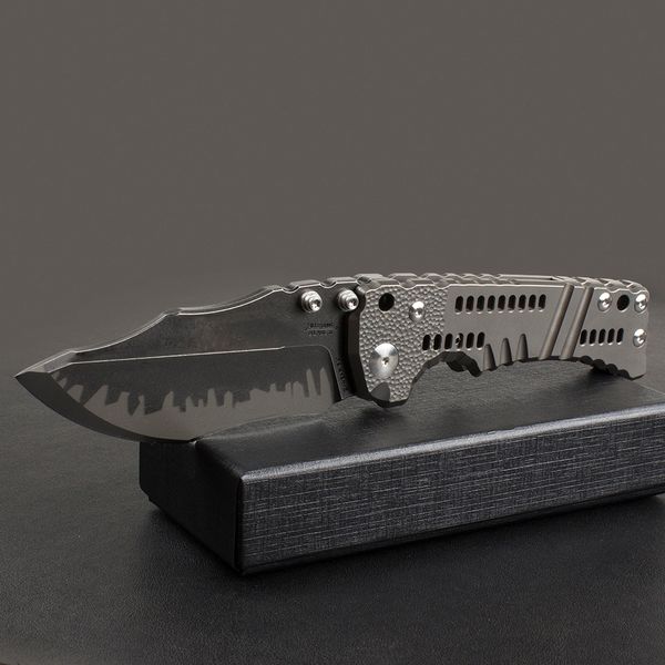 Coltello pieghevole tattico MB T-1 di alta qualità Coltello pieghevole tattico Z-wear Rivestimento in titanio nero Lama per lavaggio in pietra CNC TC4 Coltelli per cartelle tascabili con manico in lega di titanio con scatola al minuto