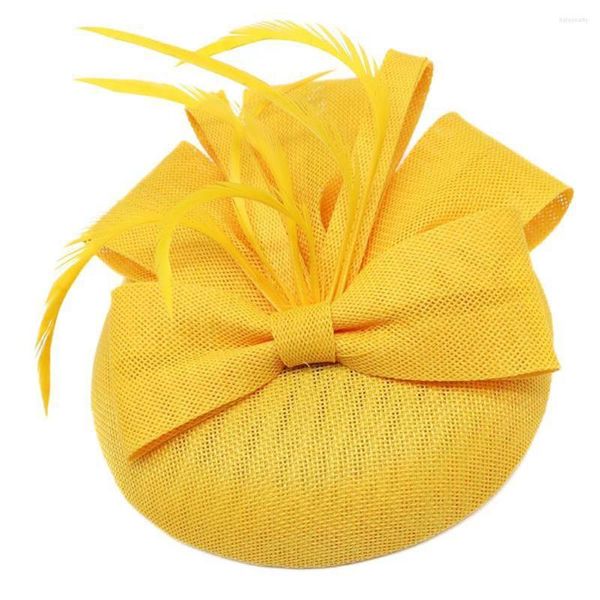 Berets Bowknot Feather Feartanator Ladies Day свадебные гонки королевская шляпа в завеса