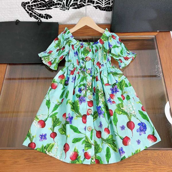 23ss Girls Dress детская дизайнерская одежда платье принцесса платье с коротки