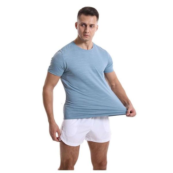 T-shirt da uomo Lu Align Yoga luluemen Abbigliamento da allenamento per corsa da uomo T-shirt ampia manica corta Traspirante SummerTops Quick Dry Alta elasticità LL Jogger