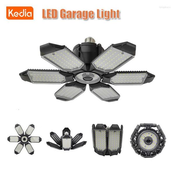 Kedia E27/E26 LED Garaj Işıkları 6 Panel Deforme edilebilir Tavan Işığı Atölye Depo Aydınlatma için Ayarlanabilir Ampul