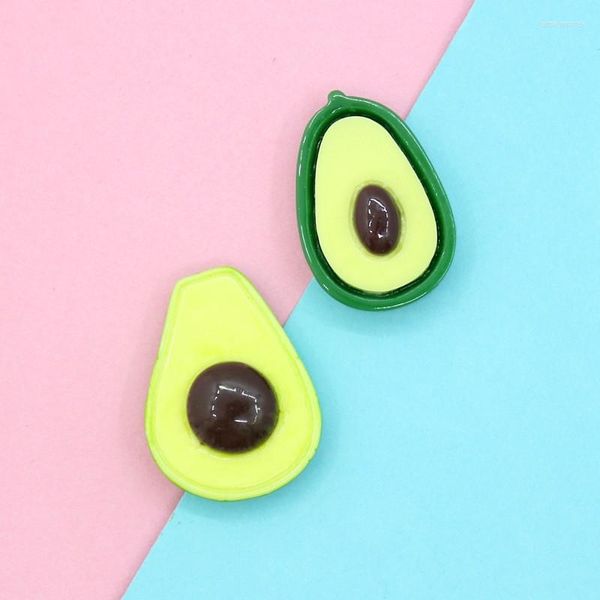 Charms Mini Order 10pcs 16 25mm Kawaii Frucht Avocado Harz Cabochons Ornament Zubehör Mädchen Haarschmuck Schleife Center DIY Patch Stick