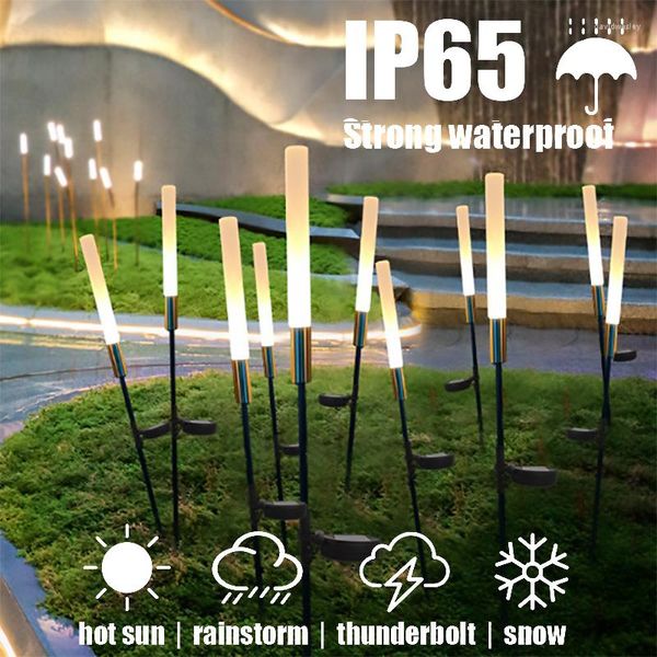 Lâmpada solar de paisagem ao ar livre Decoração de palheta de palheta leve LED LED LED Garden