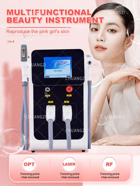 Home Beauty Instrument Tragbares 2000W 3in1 Lasergerät OPT IPL Haarentfernung Schönheitsmaschine Tattoo Repair Red Blood Streak Skin Lifting Device Epilierer für Salon