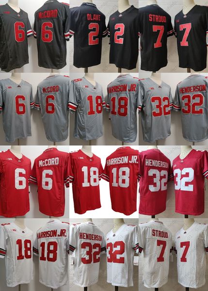 2023 штат Огайо Buckeyes Osu College Jersey 18 Marvin Harrison Jr. 15 Иезекииль Эллиотт 32 Татум 1 Джастин Филдс 5 Гаррет Уилсон