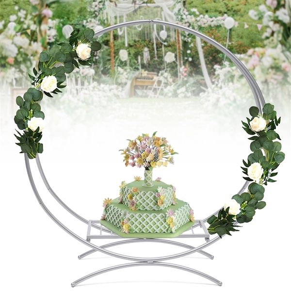 Ghirlande di fiori decorativi Rotondi in metallo Arco nuziale Oro Doppio cerchio Sfondo per feste Fiore Palloncino Stand Decorazioni per 60 77 80 cm 230414