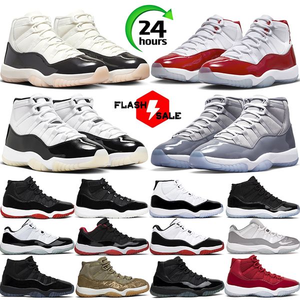 com caixa sapatos de basquete 11 jumpman Gratitude Cherry 11s Cool Grey mulheres Bred Gamma Bule mens treinadores tênis esportivos tamanho 5.5-13