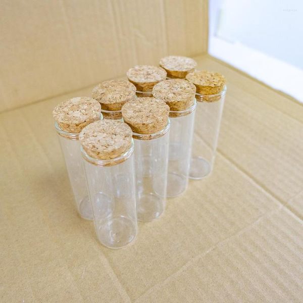 Garrafas de armazenamento 50pcs/lote 40ml 30 80mm Artesanato de tampas de vidro Jarros de cortiça mini transparente DIY vazio pequeno 40cc frasco