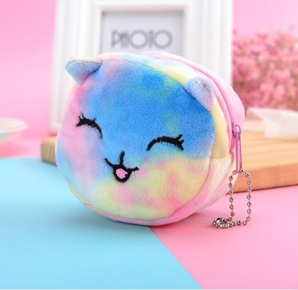 Plush Cartoon Coin Purse Bag Children Girls Lovely Terry Money Purse Wallet Zipper Bolsa de armazenamento de bolsas pequenas