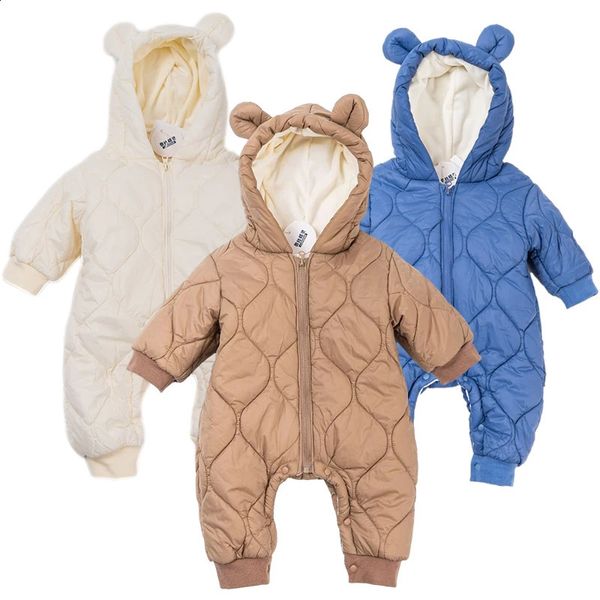 Pagliaccetti Inverno Pagliaccetto per bebè Addensare Cotone nato Tuta Tutina per neonato Fodera in pile Pagliaccetti con cappuccio per Ragazzo Ragazza Abbigliamento Abbigliamento per bambini 231116