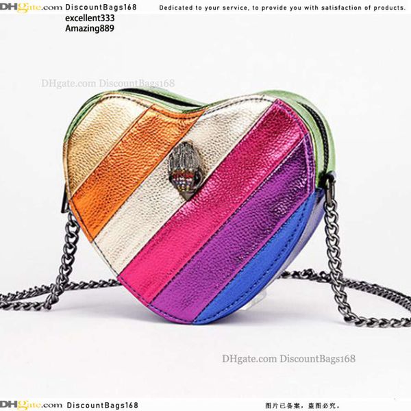 Kurt Geiger Treasure-G Top Designer-Tasche Damentasche MINI Big Cross Body Metallschild Umhängetasche Regenbogentasche Weiche Lederhandtaschen