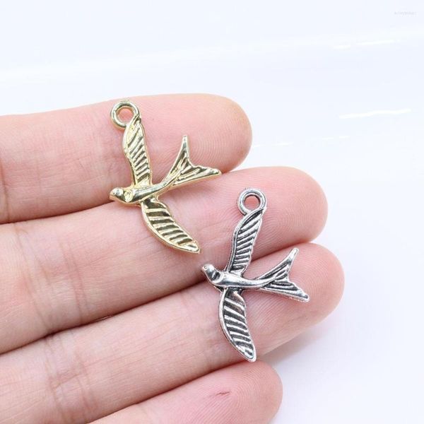 Charms eruifa 20pcs 20 15 мм ласточка золото/серебряное покрытие пчело