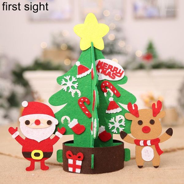 Decorazioni natalizie Set di decorazioni per alberi in feltro fai-da-te Kit attività artigianali Regalo giocattolo decorativo Bambino1
