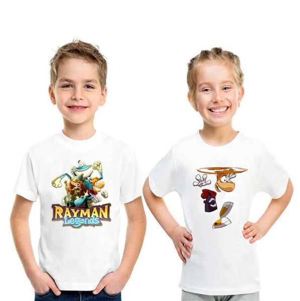 Tshirts Yaz Kids T Shirt Rayman Efsaneleri Maceralar Karikatür Baskı Komik Erkekler Günlük Bebek Kız Giysileri Üstler HKP52042904871251