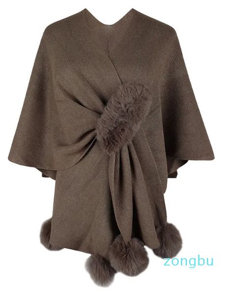 Cardigan lavorato a maglia Poncho da donna Autunno Inverno Abbigliamento Maglione con maniche a pipistrello Cappotti
