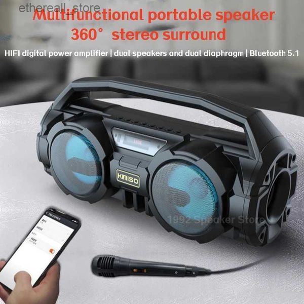 Handy-Lautsprecher S1 Ares Cannon Barrel Bluetooth-Lautsprecher Subwoofer mit Mikrofon K Song Hochleistungskarte USB Outdoor-Heimkino Caixa de som Q231117