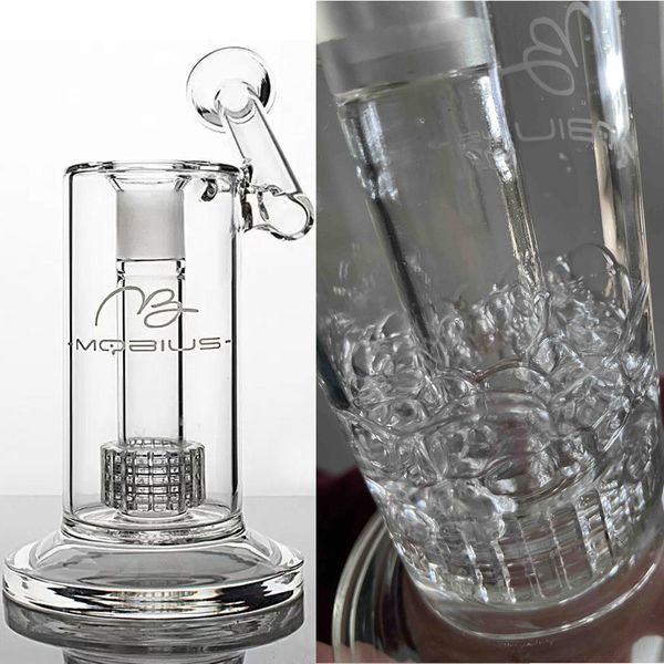 Real Picture Mobius Matrix Sidecar Glas-Wasserpfeifen Birdcage Perc Bongs dicke Glas-Wasserpfeife Rauchpfeifen mit 18-mm-Gelenk-Öl-Dab-Rigs