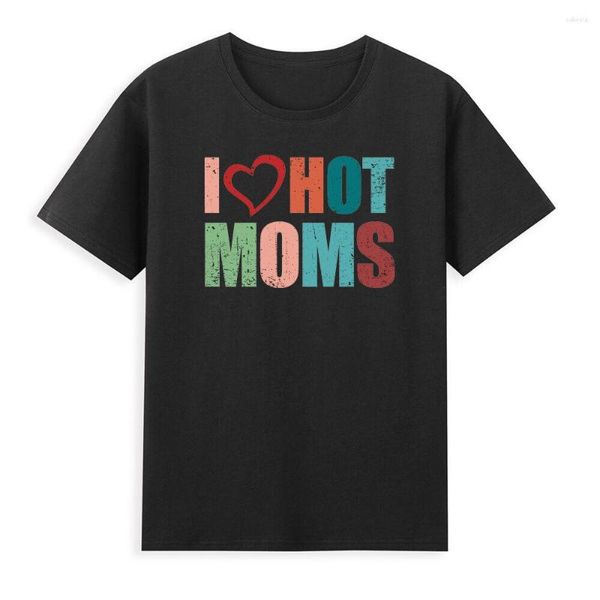 Magliette da uomo I Love Moms Shirt Funny Men Homme Abbigliamento Casual Streetwear Harajuku Fashion O-Collo Magliette da uomo anni '90