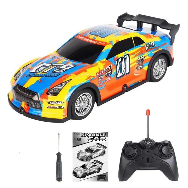 Auto elettrica RC ad alta velocità RC alla deriva ad alta velocità con luci a LED 27HZ modello di telecomando veicolo da corsa giocattolo sportivo per bambini e 231117