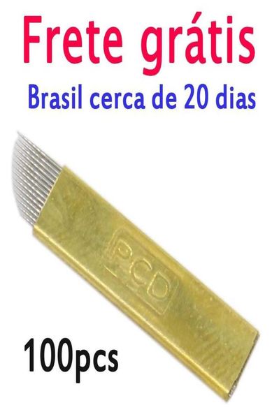 100 шт. Lamina Agulhas Tebori Microblading 12-контактная игла из жесткого PCD 12 лезвий для перманентного макияжа, иглы для татуажа бровей, принадлежности 2106088437253