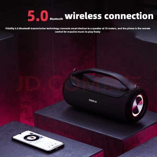 Alto-falantes para telefone celular T300 120W de alta potência sem fio TWS subwoofer Bluetooth alto-falante alto volume à prova d'água portátil NFC fonte de alimentação HIFI qualidade de som Q231117