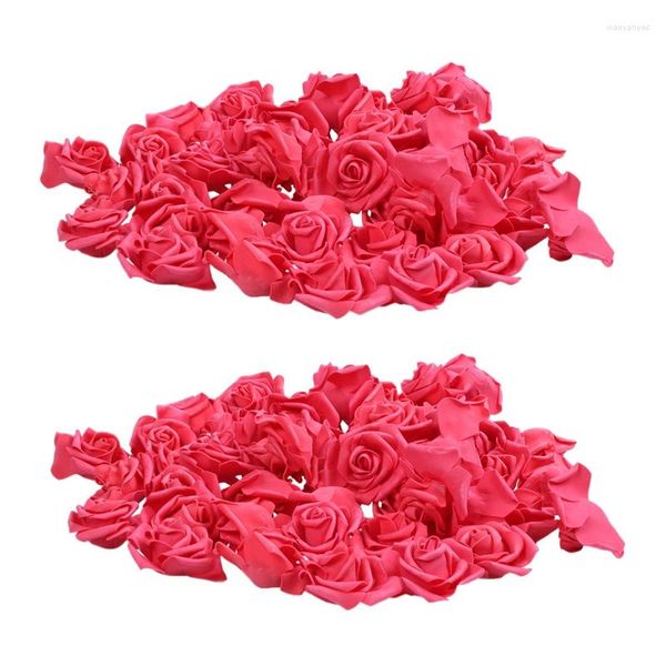 Fiori decorativi JFBL 100X rose in schiuma fiore artificiale matrimonio sposa bouquet decorazioni per feste fai da te rosso