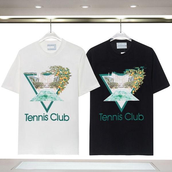 T Shirt Giysileri Tasarımcı Erkekler Giyim Kazablanka Tenis Kulübü Spor Gömlek Erkekler Sıradan T-Shirts Nefes Alabilir Gömlek Sokak Şortları Kılıf Lüks Erkek Moda Gömlek