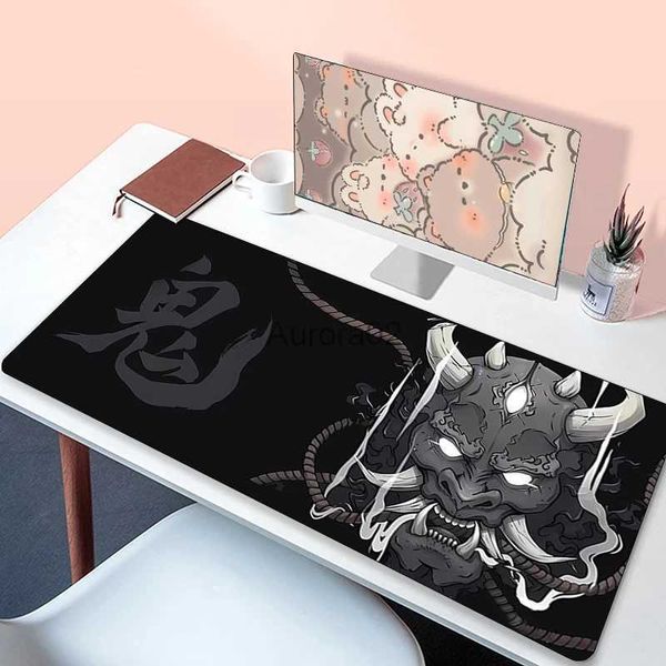 Mouse Pads Bilek Rests Anime Oni Mouse Pad Gamer Japon Masa Mat Büyük Mousepad XXL Bilgisayar Siyahı 400x900 Fare Halı Dizüstü Bilgisayar YQ231117