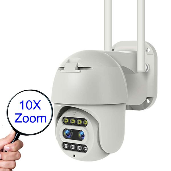 Nuovo 2022 Nuovo Arrivo 10X Zoom Carecam Pro Dual Lens Visione Notturna Esterna Senza Fili di Sicurezza WiFi CCTV PTZ IP Camera