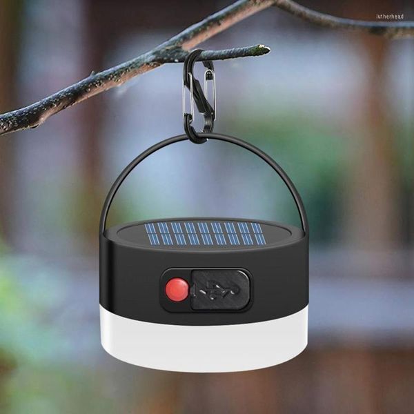 Gartenlichter im Freien 8 LED Solarcampinglicht außerhalb wasserdichtes rundes Zelt USB tragbare hängende Laterne Rasenlampe