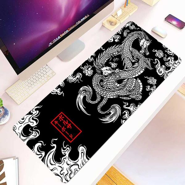 Mouse Pads Handgelenk ruht großes Spiel Maus Pad Japanisches Dragon Gaming Accessoires HD Print Office Computer Keyboard Mousepad XXL PC Gamer Laptop Desk MAT YQ231117