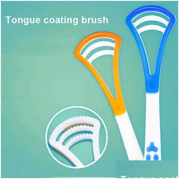 Outras ferramentas de limpeza de boca de higiene oral Tongue Coating Brush Cleaner Shaver Tongues Spata Scraper Food Grade Dental Care Clean Away Ba Dhcqz