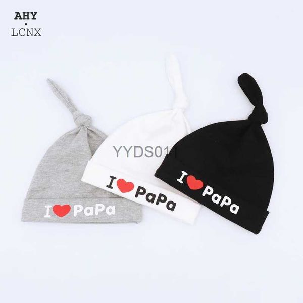 Gorro/bonés de caveira outono primavera chapéu de bebê eu amo papai mama impresso crianças crianças chapéus de malha algodão recém-nascido gorro bebês para meninas meninos bonés yq231117