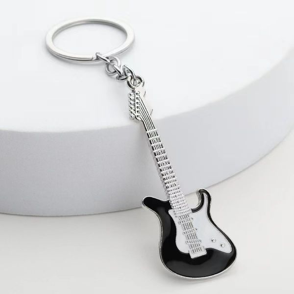 Оптовый брелок для ключей, креативный дизайнер музыкальных инструментов, мужской роскошный автомобильный брелок, женский металлический брелок для гитары