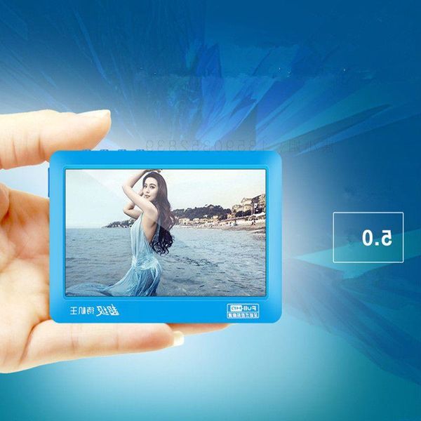 Freeshipping HD Touch Screen MP4 Player 8GB Alto-falante embutido 5 polegadas MP4 Music Player TV Out Recorder Multi-idiomas MP5 Video Player Qmfta