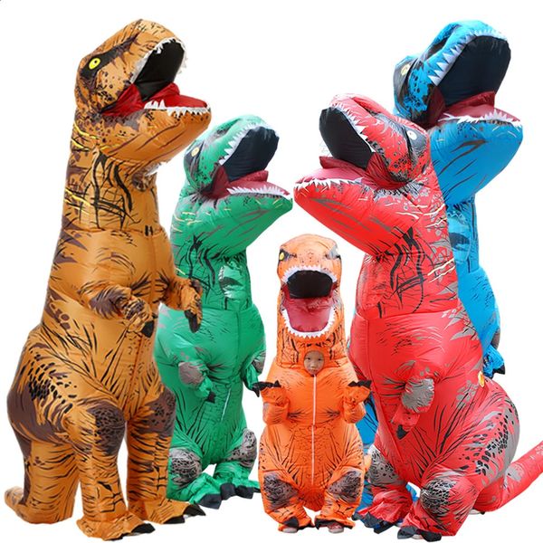 Cosplay Jurassic Dinosaur Tyrannosaurus Rex Traje inflável Halloween Carnival Festival Party Party Anime Outdoor Cosplay Adulto Kids Onesie 231116