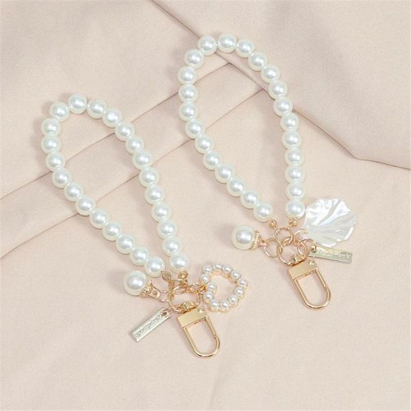 Chaves Korea Fashion Pearl Bead Keychain for Women Chain Chain Chain Scel