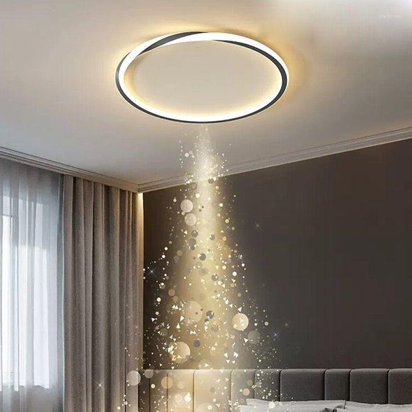 Deckenleuchten Minimalistisches LED-Rundlicht Moderne Dimmbare Dekorlampe Für Schlafzimmer Wohnzimmer Esszimmer Heimleuchten Glanz