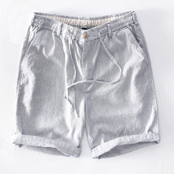 Short shorts de verão calças de moletom shorts de cordão de trajes de vestuário 100%shorts de linho puro Confortável trajes Y2959 230417